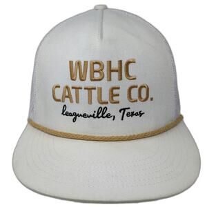 Whiskey Bent Trucker Hat White One Size Snapback Mesh Rope Cattle Co Texas